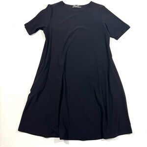 Sympli Short Sleeve Trapeze Dress Black Size 8 Pockets